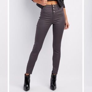 Refuge Hi Waist Skinny Womens Size 2 Gray Triple Waistband NWT